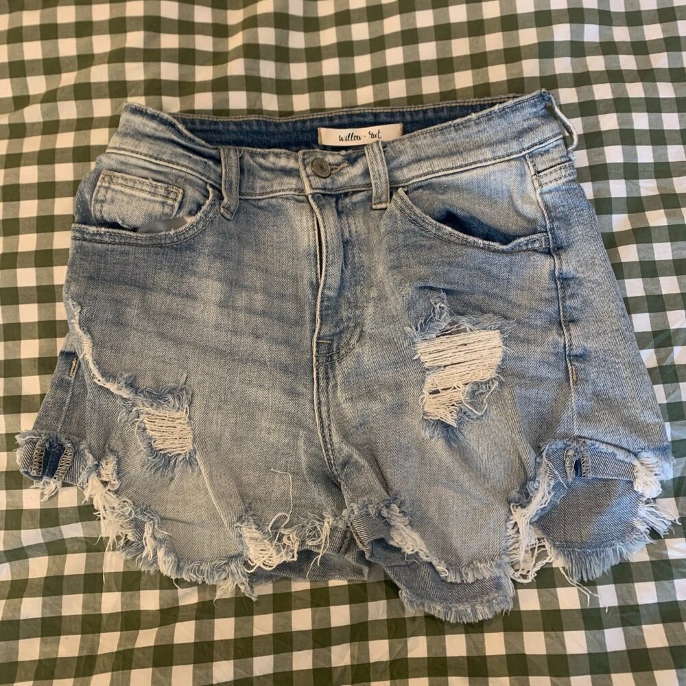 Distressed Denim Shorts - Willow & Root